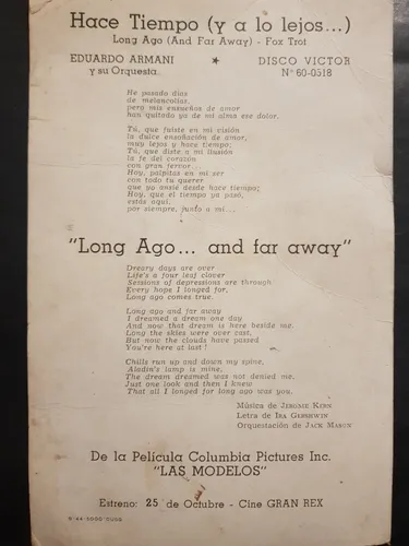 Antigua Letra De Canción Fotografía. 51n 327 (Usado)