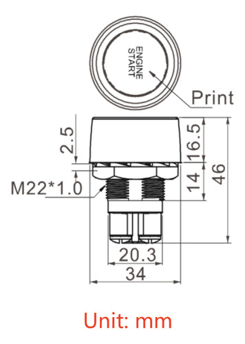 Botón Pulsador Arranque Y Parada Motor 50a 12-24v Automóvil