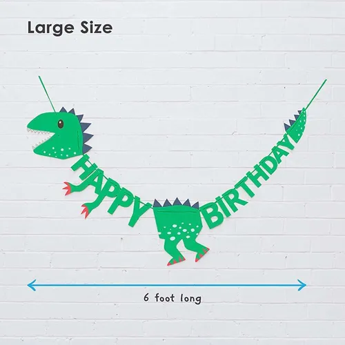 Estandarte De Feliz Cumpleaños De Dinosaurio T-rex - 6 Pies