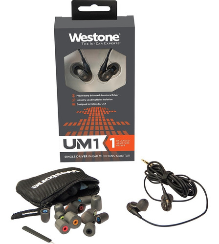 Westone Um1 Smk Audífonos In Ear Monitor Personal Pro Color Negro