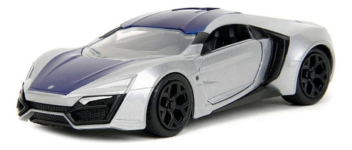 Lykan Hypersport Pink Slips 1:32 Jada Toys, color plateado, miniatura plateada
