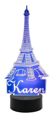 Lampara Led 3d Personalizada Torre Eiffel Touch Multicolor !