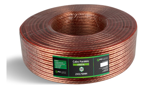 100m Cabo 2x0,75mm Fio Paralelo Caixa Som Áudio Pci Cabos