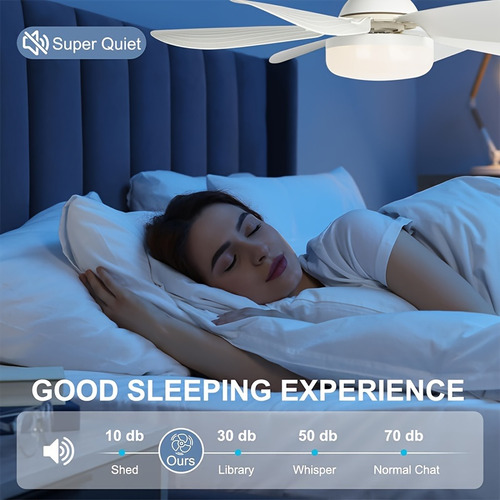 Ventilador De Techo Moderno Con Control De Bombilla Led 30w