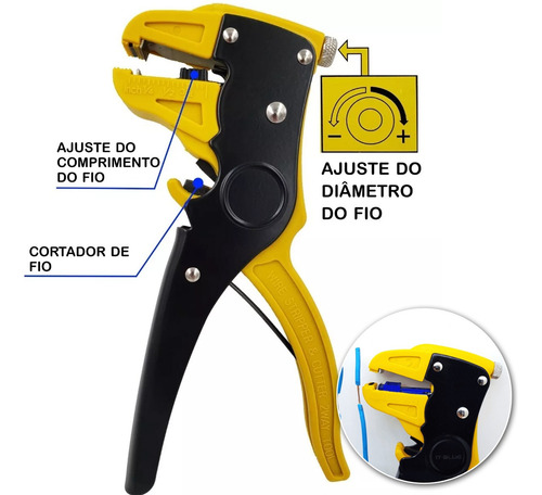 Alicate 2 Em 1 Decapador Corta Descasca Fio Cabo Profissiona