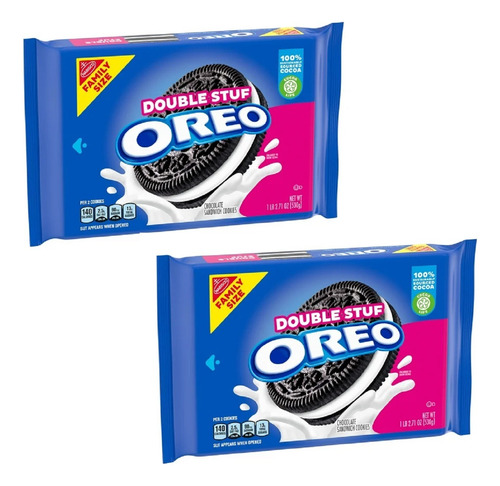 Pack 2 Galletas Oreo Double Stuf 530g C/u Importadas