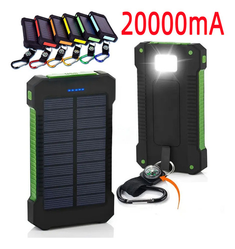 Cargador Vehicular Power Bank Solar 20000 Alta Capacidade