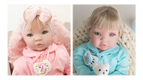 2 Bebê Gêmeos Casal Menino Menina Realista Reborn Verdade
