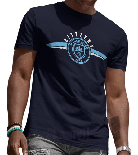 Polera Manchester City Algodón Adulto Dis 1