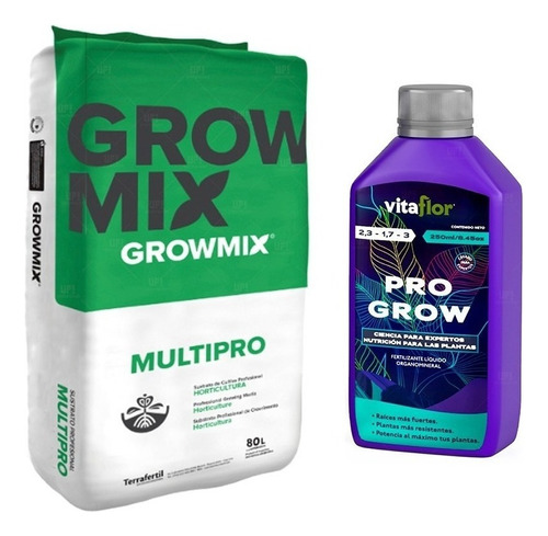 Sustrato Growmix Multipro 80lt Vitaflor Pro Grow 250ml Grow