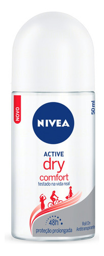 Desodorante Feminino Roll-on Active Dry Comfort 50ml Nivea Fragrância Lavanda