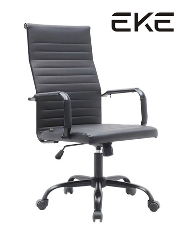 Silla Escritorio Oficina Sillón Ejecutiva Ergonómica Eke Color Negro Material del tapizado Cuero sintético