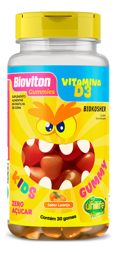 Gummy Kids Unilife Vitamina D3 30 gomitas naranja