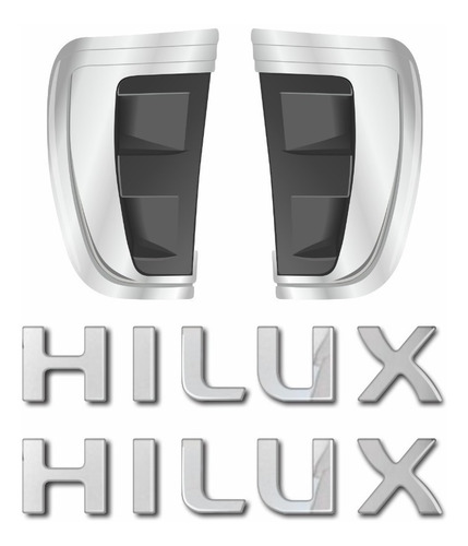 Adesivo Aplique Paralama Toyota Hilux Resinado Emblema Par02