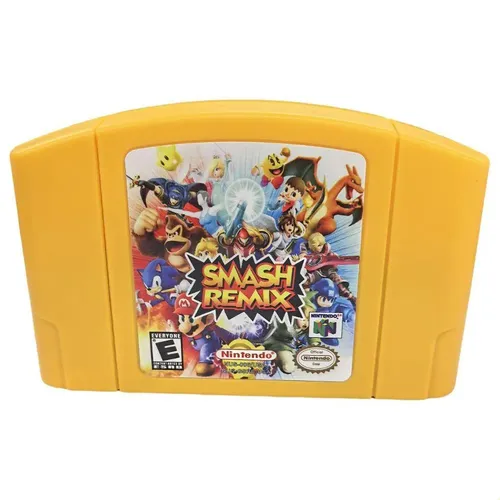 Cartão De Jogo Smash Remix 2.0 (carcaça Amarela) Para N64