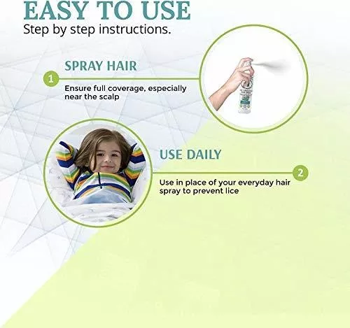 Spray para piojos para el cabello con menta y romero, aerosol para piojos  para uso diario, no tóxico y seguro para niños y adultos, aerosol para los