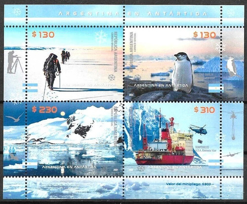 2022 Antartida Argentina Pinguino- Argentina (bloque) Mint