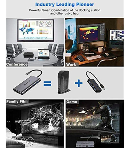 Estacion De Acoplamiento Usb-c Para Laptop - Hiearcool Hub