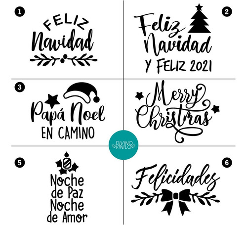 Imagen 1 de 3 de Vinilos De Corte Navidad Año Nuevo Tamaño Frasco X 10 U.