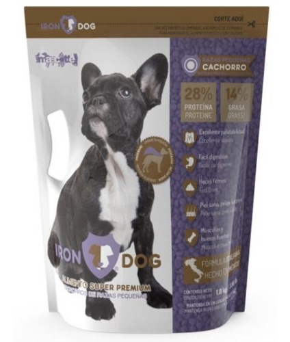 Imagen 2 de 9 de Iron Dog Alimento Super Premium Cachorros Razas Pequeñas 8kg