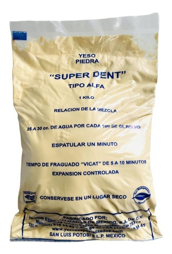 Yeso Piedra Tipo 3 Superdent 1 Kg