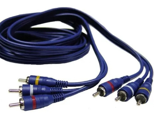 Cable Audio Y Video 3 Rca X 3 Rca Macho A Macho 4 Mts