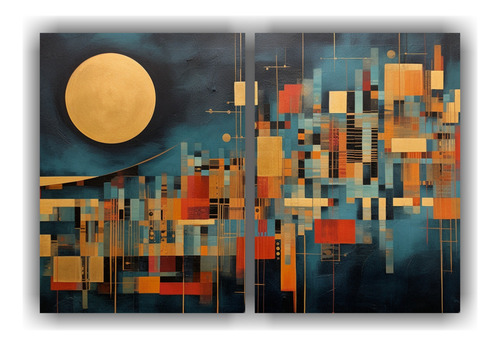 100x75cm Cuadro Abstracto En Movimiento Circular Ascendente