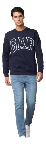 Poleron Sweater De Hombre Sin Gorro Color Azul Talla M Cod. 0027