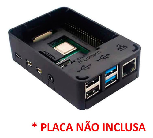 Case Cooler, Fonte Botão On/off + 128gb P/ Raspberry Pi4 Nfe