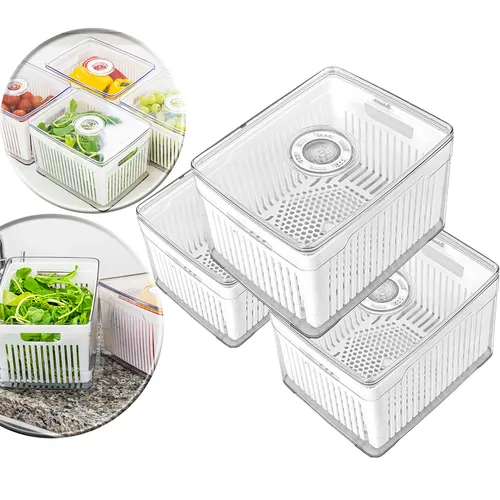 Kit 3 Organizadores De Geladeira E Armário 3,8l Cestos Acrílico P...