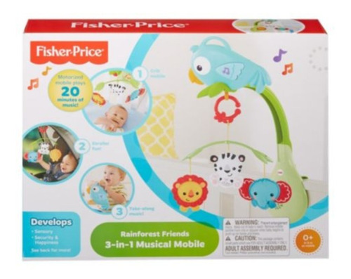 Móvil Musical 3 En 1 Amigos De La Naturaleza Fisher Price