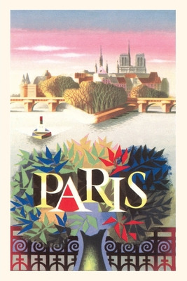 Libro Vintage Journal Paris Travel Poster - Found Image P...
