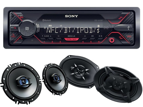 Combo Sony Radio Dsx-a410bt Parlantes Xs-gte1620 + Xs-fb6930