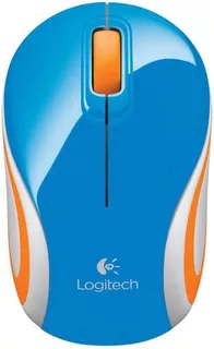 Mouse Mini Logitech Color Collection M187 Azul Laranja Cor Azul