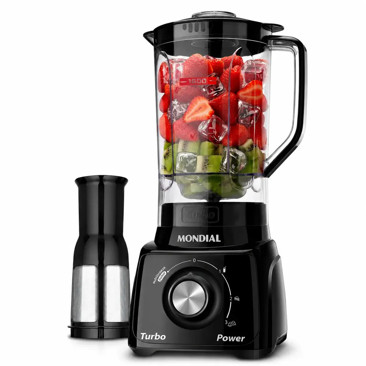 Liquidificador Mondial Turbo Power 550W com Filtro e Jarra de 2.2L para Sucos e Vitaminas