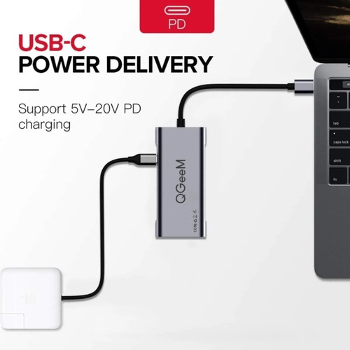 Adaptador Usb C Hub Mac Macbook Air Pro Hdmi 4k 40gbs Aluminio Usb 3.0 Micro Sd Para 1708 A1706 A1932