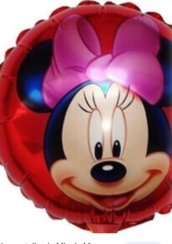 Set 20 Globos Foil Minnie 45 Cm, Incluye Varillas