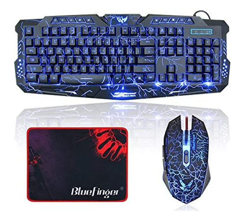 Teclado Retroiluminado Bluefinger Y El Mouse Combo A