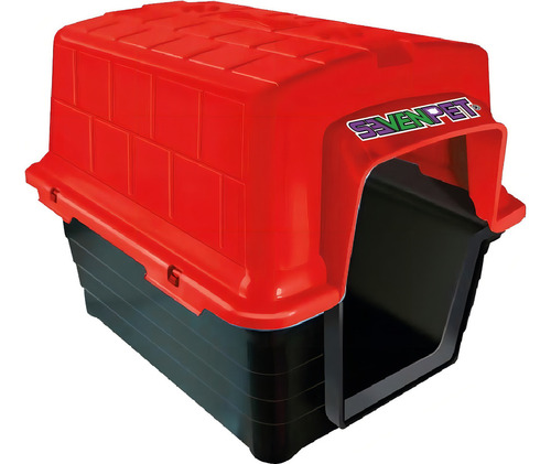 Casa Para Perro Mascota Plástico Resistente 95x75x71cm 11031 Color Rojo