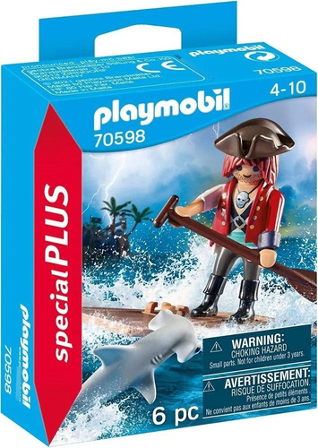 Playmobil 70598 Pirata Con Balsas Y Tiburones
