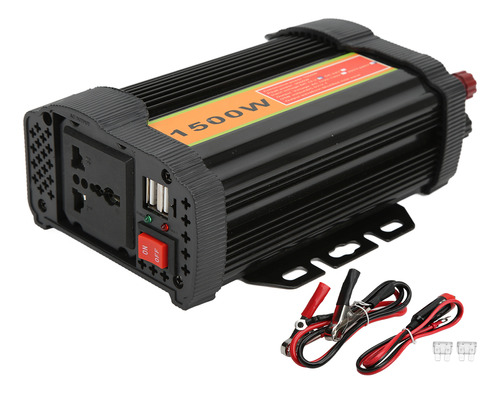 Inversor De Corriente Negro De 1500 W, Inversor De Coche De