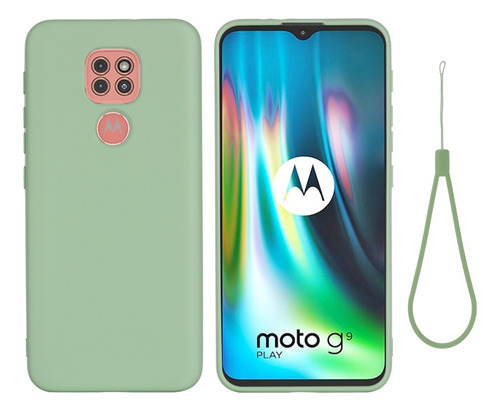 Funda De Silicona Líquida Verde Para Motorola Moto G9 Play