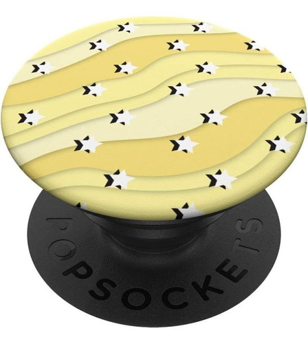 Estetica Pastel Ondas Con Estrellas En Amarillo Popsockets 