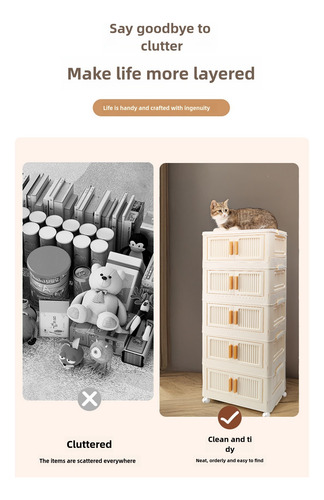 Caja De Almacenamiento Plegable De 5 Niveles Blanco