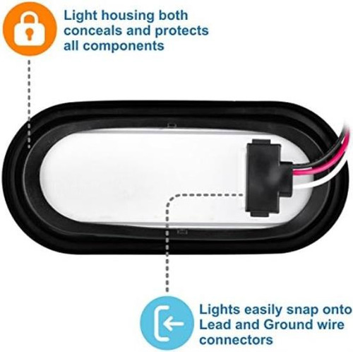 Luz Ovalada Sellada Impermeable Lumitronics Rv Halo Led 6 -