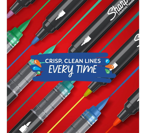 6 Marcadores Rosas De Acrílico Sharpie Creative Punta Brush