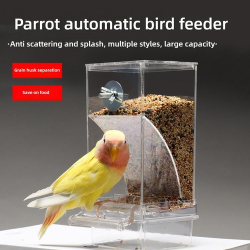 Comedero Para Pájaros No Mess, Comedero Automático Para Loro