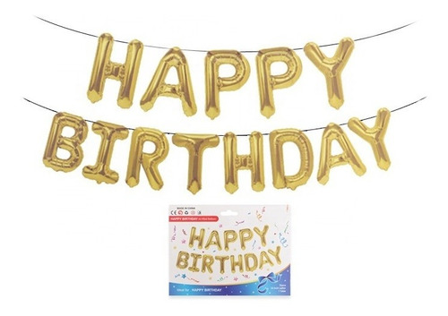 Globo Metalizo En Letras Happy Birthday O Feliz Cumpleaños