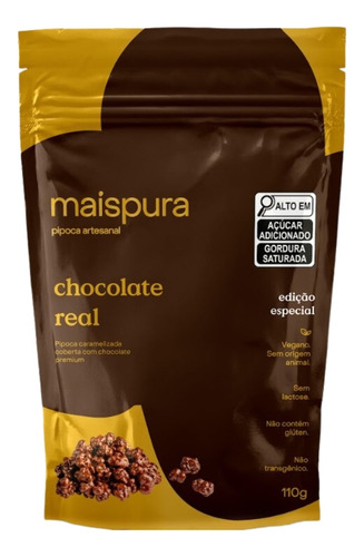 Pipoca Artesanal Mais Pura Chocolate Real 110g