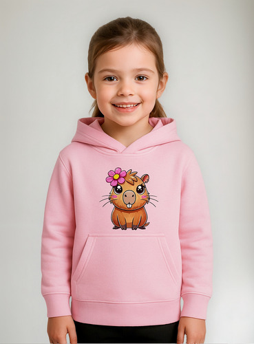 Moletom Com Capuz Infantil Blusa De Frio Capivara Florzinha